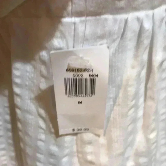 NWT Old Navy Puff Sleeves Seersucker White Mini Dress with Lining-Size M - Picture 10 of 15